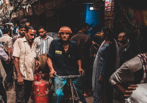 Navigating the Bustling Streets of an Urban Marketplace 8