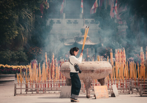 Traditional Rituals and Incense Offerings at the Temple 13